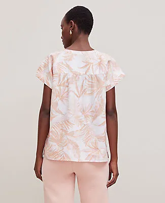 Ann Taylor Floral Cutout Linen Popover Top sold by Ann Taylor product image thumbnail 2
