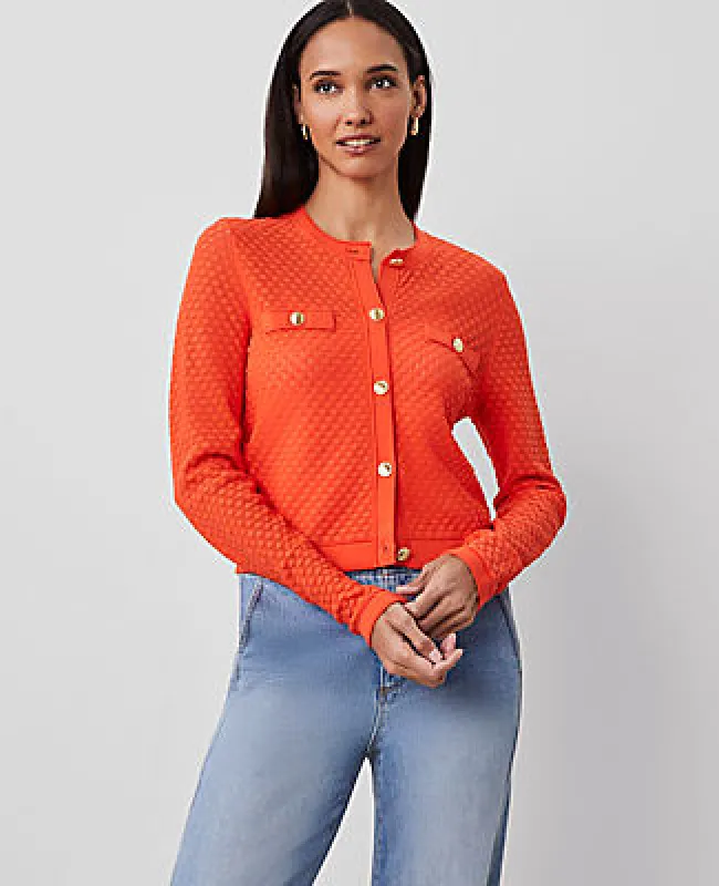 Ann Taylor Pointelle Cardigan sold by Ann Taylor