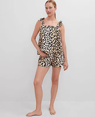Ann Taylor Animal Print Bow Pajama Set sold by Ann Taylor
