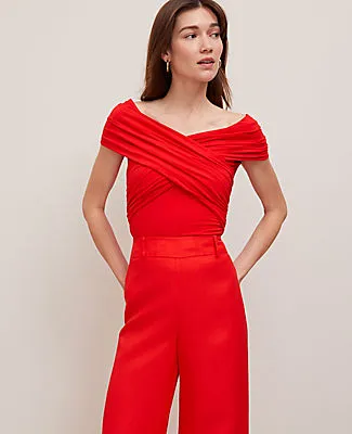 Ann Taylor Crisscross Off-The-Shoulder Top sold by Ann Taylor