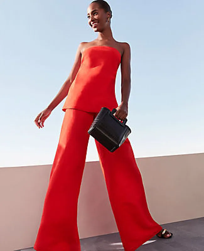 Ann Taylor The Statement Palazzo Pant in Linen Blend sold by Ann Taylor