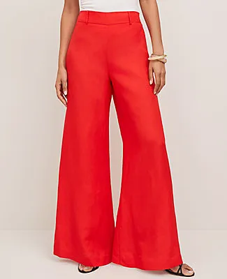Ann Taylor The Statement Palazzo Pant in Linen Blend sold by Ann Taylor product image thumbnail 3