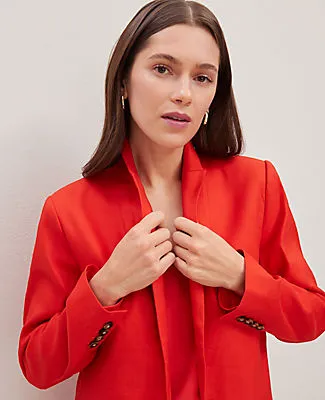 Ann Taylor The Longline Blazer in Linen Blend sold by Ann Taylor product image thumbnail 4