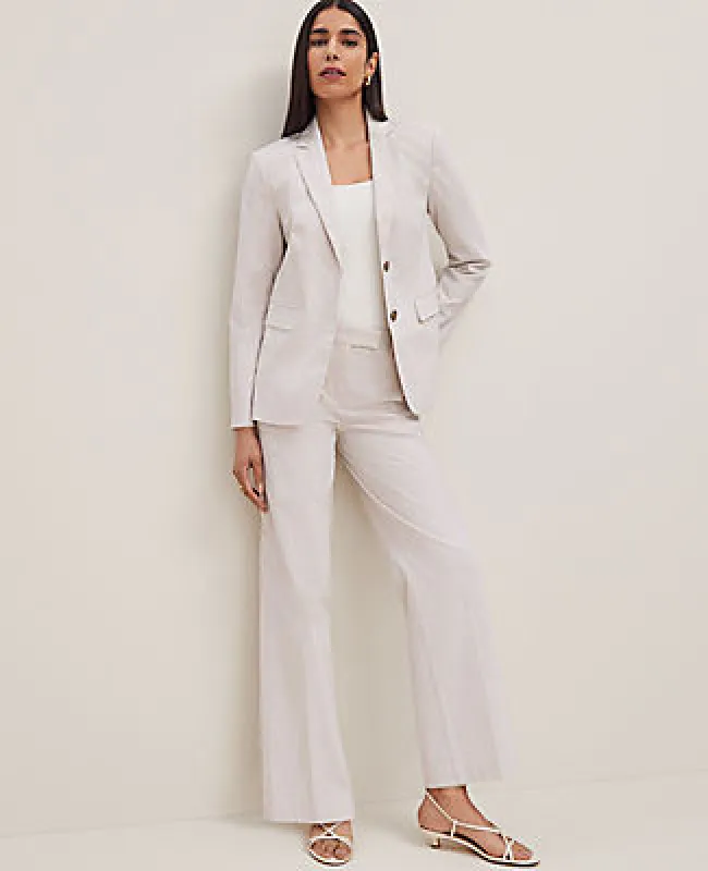 Ann Taylor The Petite Straight Trouser Pant in Striped Seersucker sold by Ann Taylor