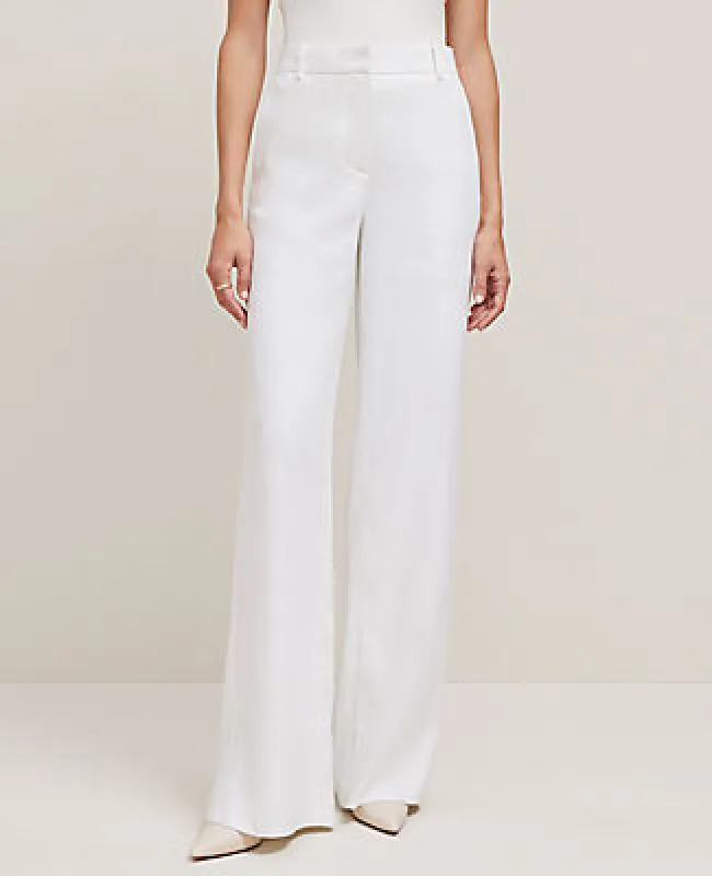 Ann Taylor The Wide-Leg Pant in Linen Blend - Curvy Fit sold by Ann Taylor
