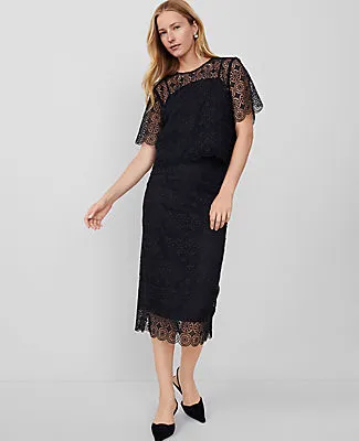 Ann Taylor Lace Hem Column Midi Skirt sold by Ann Taylor product image thumbnail 5