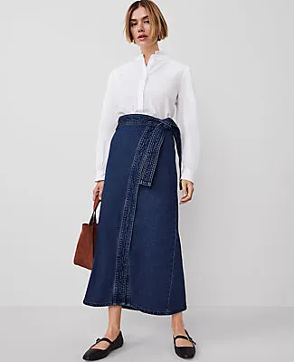 Ann Taylor Weekend Collection Denim Wrap Maxi Skirt sold by Ann Taylor product image thumbnail 2