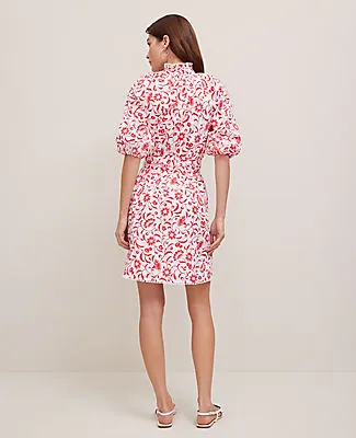 Ann Taylor Floral Ruffle Neck Flare Dress sold by Ann Taylor product image thumbnail 2