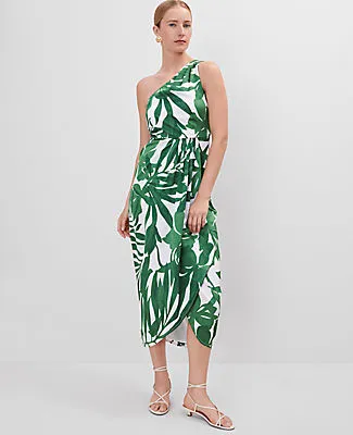 Ann Taylor Satin One Shoulder Midi Dress sold by Ann Taylor product image thumbnail 4