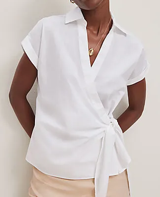 Ann Taylor Collared Tie Waist Top sold by Ann Taylor product image thumbnail 3