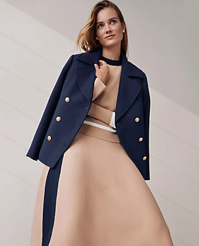 Ann Taylor Twill Double Breasted Peacoat sold by Ann Taylor