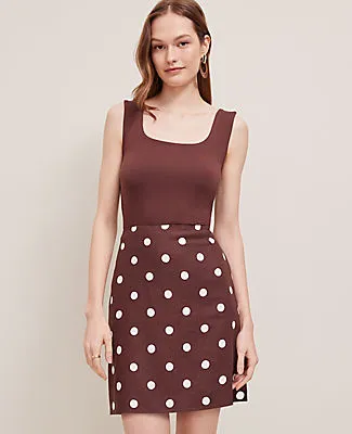 Ann Taylor Dotted Linen Blend Mini Skirt sold by Ann Taylor