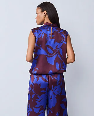 Ann Taylor Studio Collection Silk Floral Cowl Neck Shell Top sold by Ann Taylor product image thumbnail 2