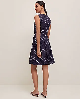 Ann Taylor Petite Dotted Belted Flare Dress sold by Ann Taylor product image thumbnail 2