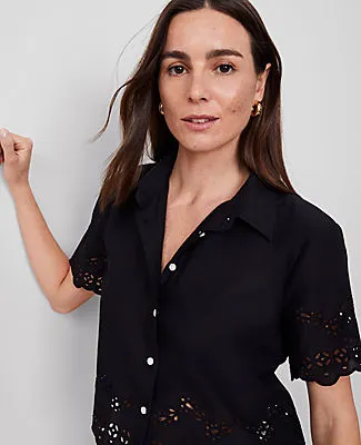 Ann Taylor Eyelet Modern Blouse sold by Ann Taylor product image thumbnail 4