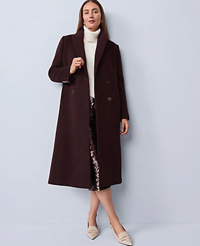 Ann Taylor Studio Collection Long Double Breasted Coat sold by Ann Taylor