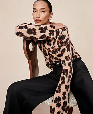 Ann Taylor Animal Print Mock Neck Sweater sold by Ann Taylor