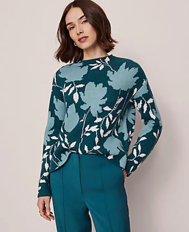 Ann Taylor Floral Jacquard Sweater sold by Ann Taylor