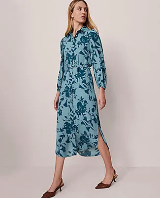 Ann Taylor Floral Belted Midi Shirtdress sold by Ann Taylor
