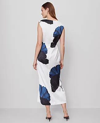 Ann Taylor Asymmetric Floral Satin Sheath Dress sold by Ann Taylor product image thumbnail 2