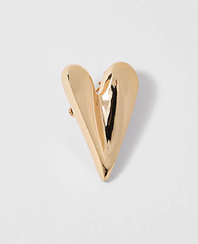 Ann Taylor Metal Heart Brooch sold by Ann Taylor