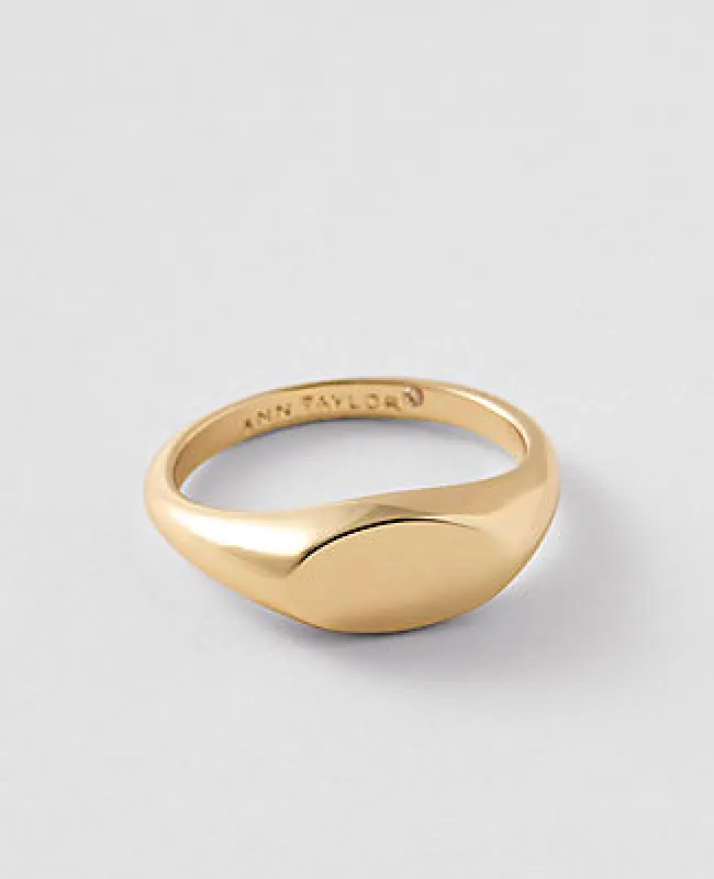 Ann Taylor Mini Metal Signet Ring sold by Ann Taylor