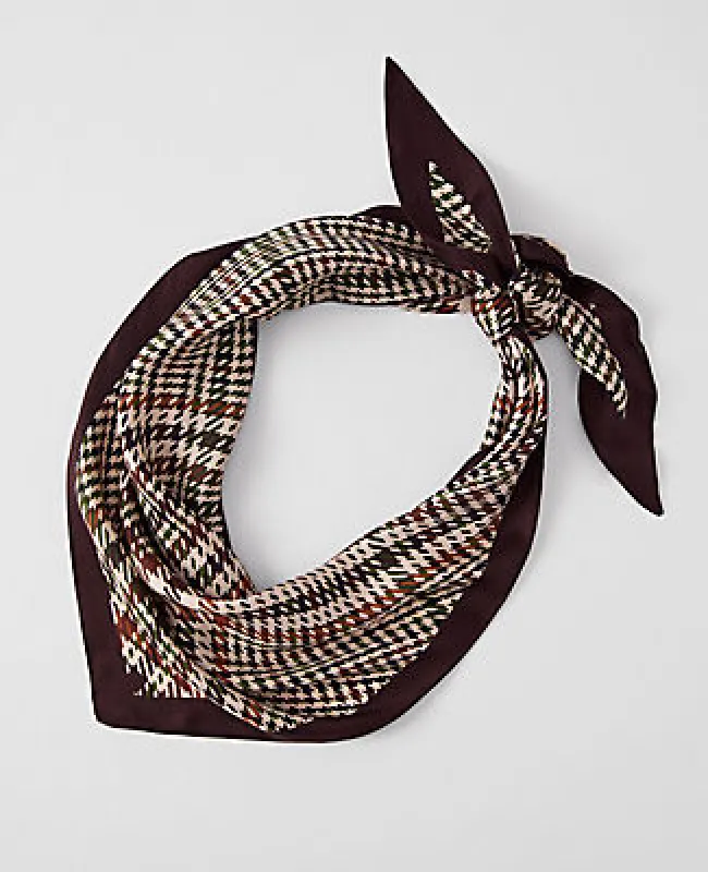 Ann Taylor Houndstooth Triangle Silk Scarf sold by Ann Taylor
