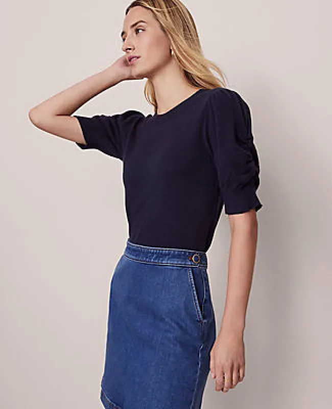 Ann Taylor Weekend Collection Ruched Sweater Tee made by Ann Taylor