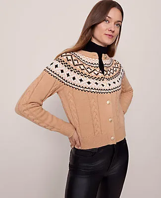 Ann Taylor Fair Isle Cable Cardigan sold by Ann Taylor product image thumbnail 2