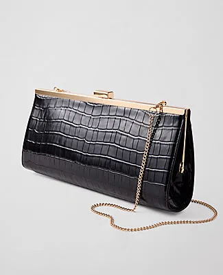 Ann Taylor Croco Rectangle Clutch sold by Ann Taylor