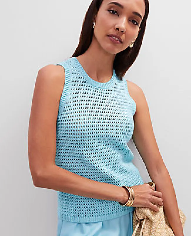 Ann Taylor Open Stitch Sweater Shell Top sold by Ann Taylor