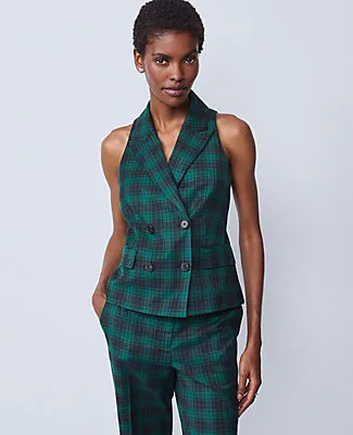Ann Taylor The Double Breasted Vest in Plaid sold by Ann Taylor