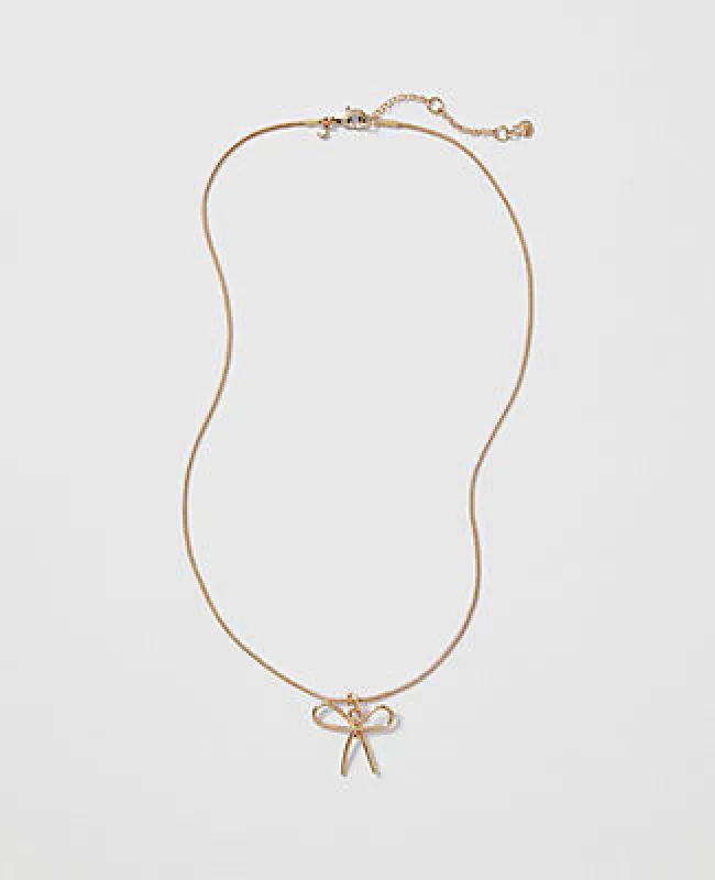 Ann Taylor Metal Bow Pendant Necklace sold by Ann Taylor