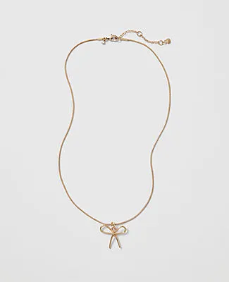Ann Taylor Metal Bow Pendant Necklace sold by Ann Taylor