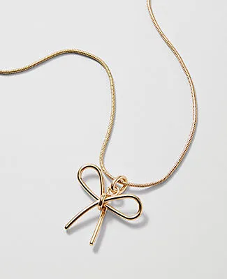 Ann Taylor Metal Bow Pendant Necklace sold by Ann Taylor product image thumbnail 2