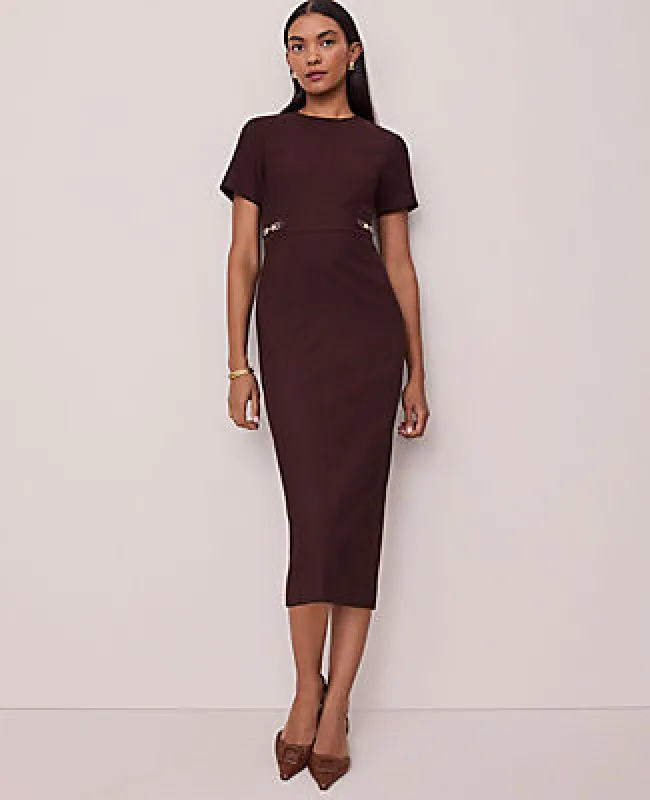 Ann Taylor Petite Horsebit Midi Sheath Dress sold by Ann Taylor