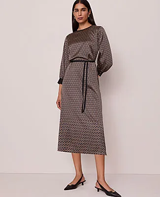 Ann Taylor Petite Chain Link Print Midi Dress sold by Ann Taylor