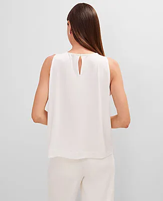 Ann Taylor Mixed Media Gathered Sleeveless Top sold by Ann Taylor product image thumbnail 2