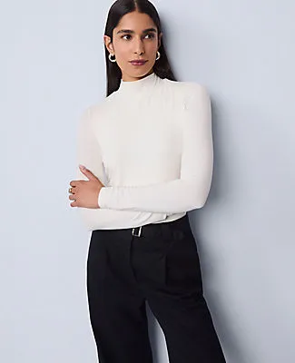 Ann Taylor Long Sleeve Mock Neck Top sold by Ann Taylor