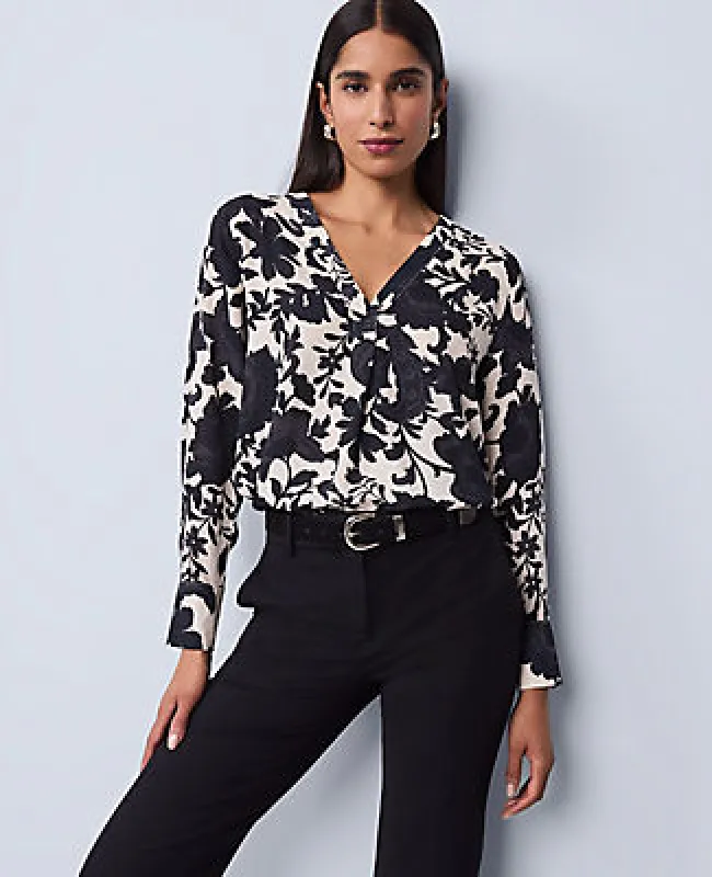 Ann Taylor Floral Mixed Media Top sold by Ann Taylor
