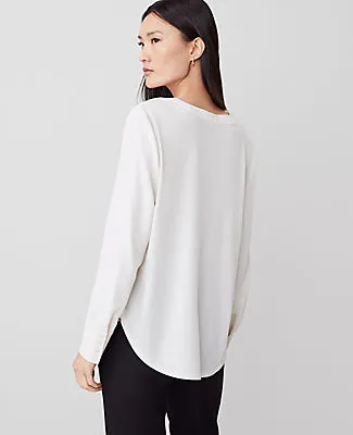 Ann Taylor Petite Mixed Media Pleat Front Top sold by Ann Taylor product image thumbnail 2