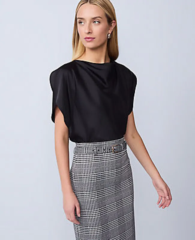 Ann Taylor Satin Cowl Neck Top sold by Ann Taylor