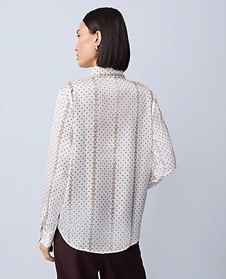 Ann Taylor Dotted Chain Link Print Essential Shirt sold by Ann Taylor product image thumbnail 2