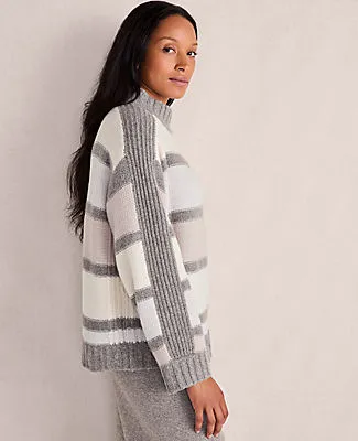 Ann Taylor Haven Well Within Cashmere Striped Mockneck Sweater sold by Ann Taylor product image thumbnail 2
