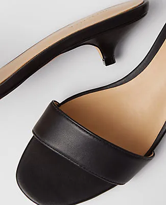 Ann Taylor Leather Strappy Kitten Heel Mule Sandals sold by Ann Taylor product image thumbnail 2