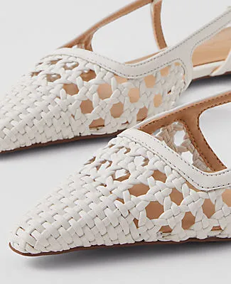 Ann Taylor Woven Leather Nip Toe Slingback Flat sold by Ann Taylor product image thumbnail 2