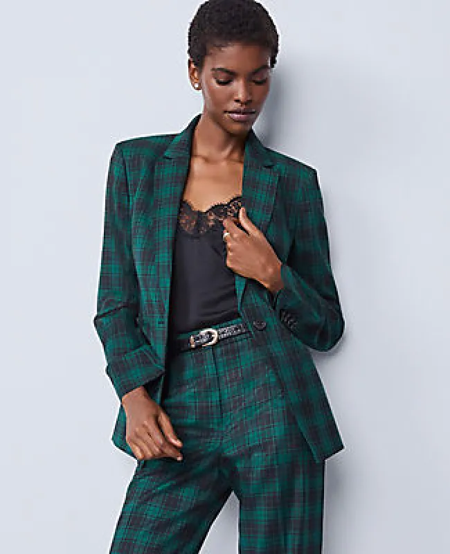 Ann Taylor The Notched One Button Blazer in Plaid sold by Ann Taylor