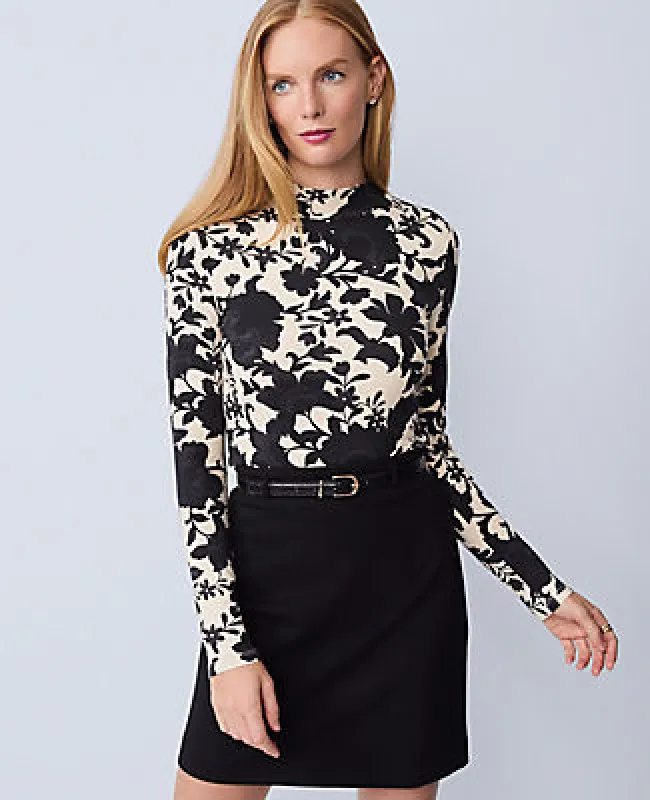 Ann Taylor Floral Mock Neck Top sold by Ann Taylor