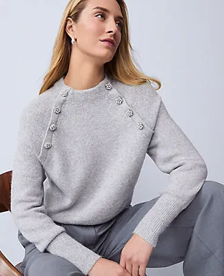 Ann Taylor Embellished Mock Neck Sweater sold by Ann Taylor product image thumbnail 3