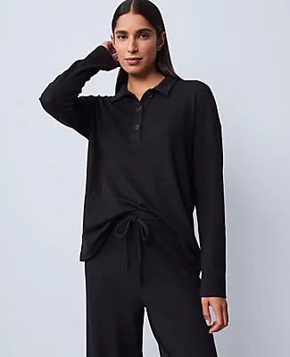 Ann Taylor Waffle Henley Lounge Top sold by Ann Taylor